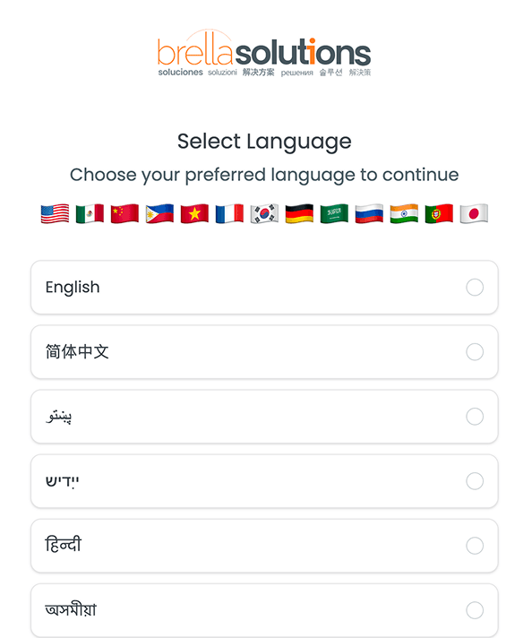 select language