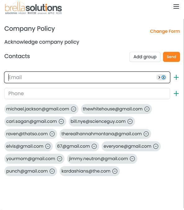 send to contacts